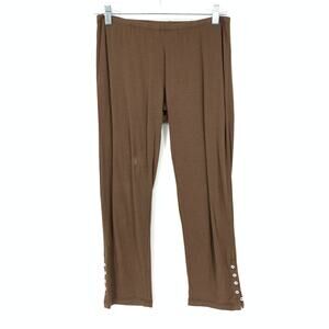 Splendid Women's Size L Pull On Casual Pants Elastic Waist Solid Brown